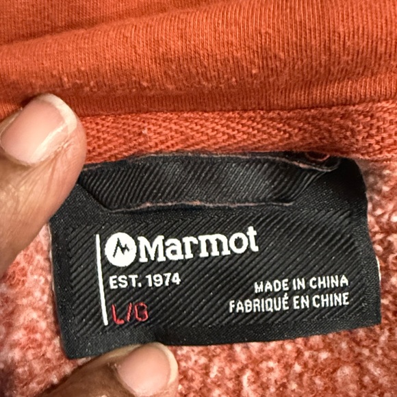 Marmot Men's Brick Red Hoodie pullover Sweater sz Large - Picture 5 of 5
